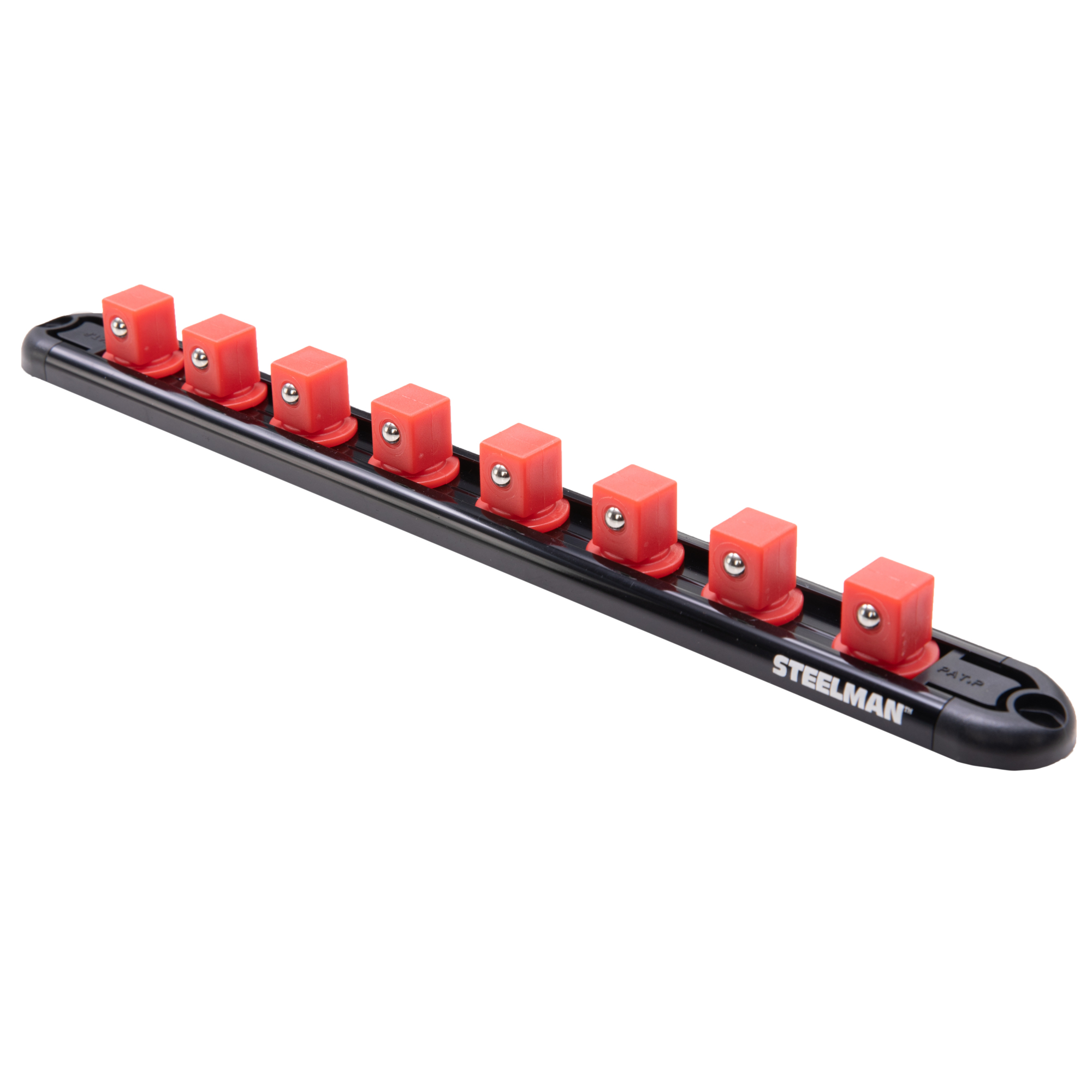 STEELMAN 1/2-Inch Drive 8-Piece Aluminum Socket Storage Rail, 11.25-Inch Length, Model# 60728